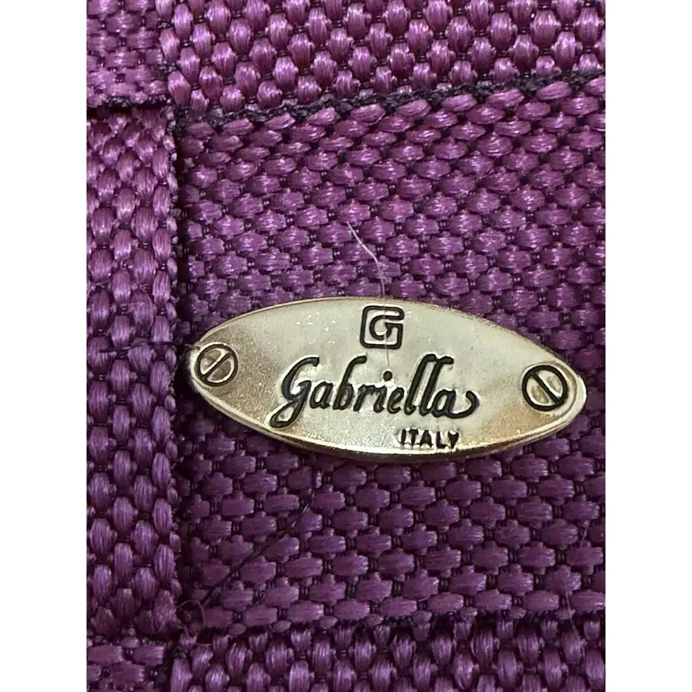 Gabrielle Italy Purple Woven Satchel Textured Basket Weave Turn Lock Purse